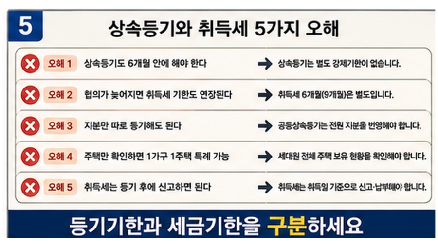 상속등기 기간과 취득세 자주 하는 실수