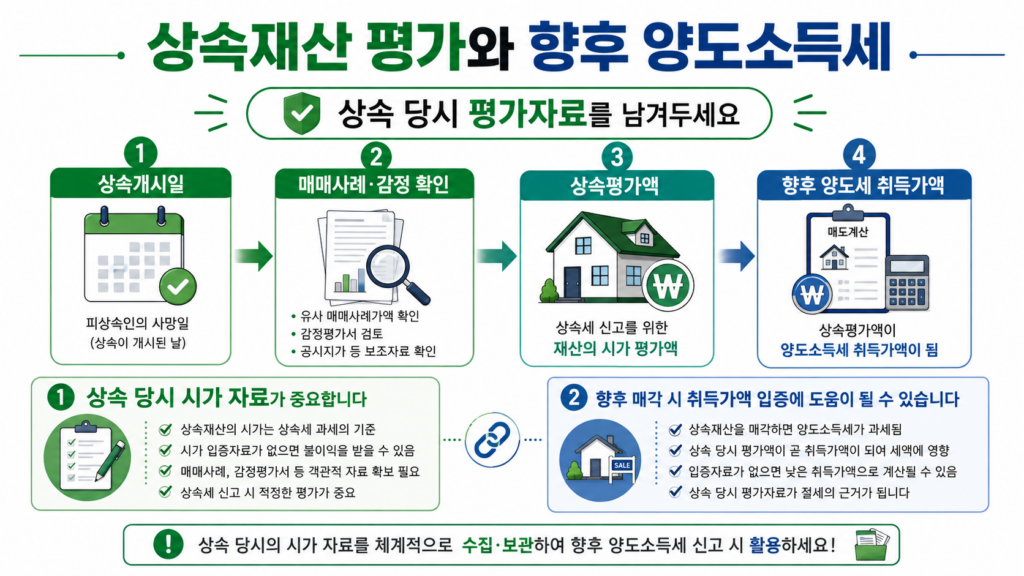 상속세 면제한도 상속재산 평가와 양도소득세 취득가액