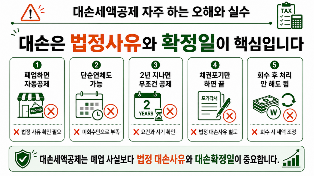 대손세액공제 자주 하는 오해와 실수