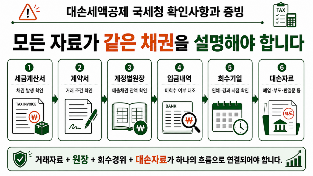 대손세액공제 국세청 확인사항과 증빙