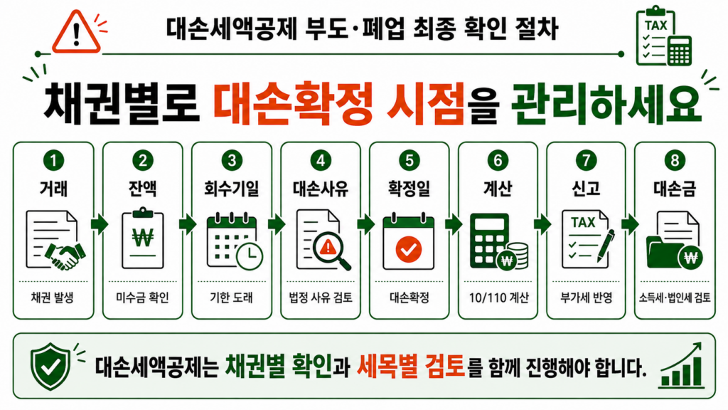 대손세액공제 부도 폐업 최종 확인 절차