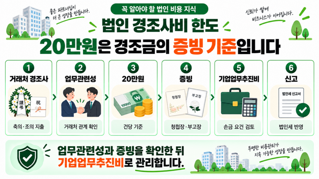 법인 경조사비 한도 20만원 증빙 기본 구조