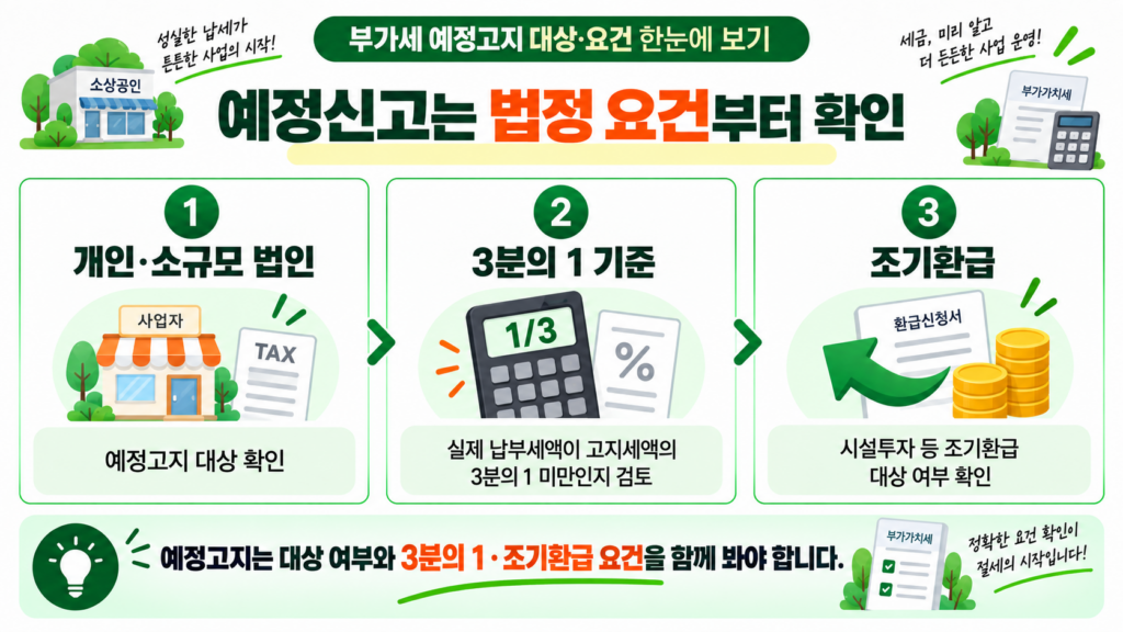 부가세 예정고지 대상과 예정신고 요건