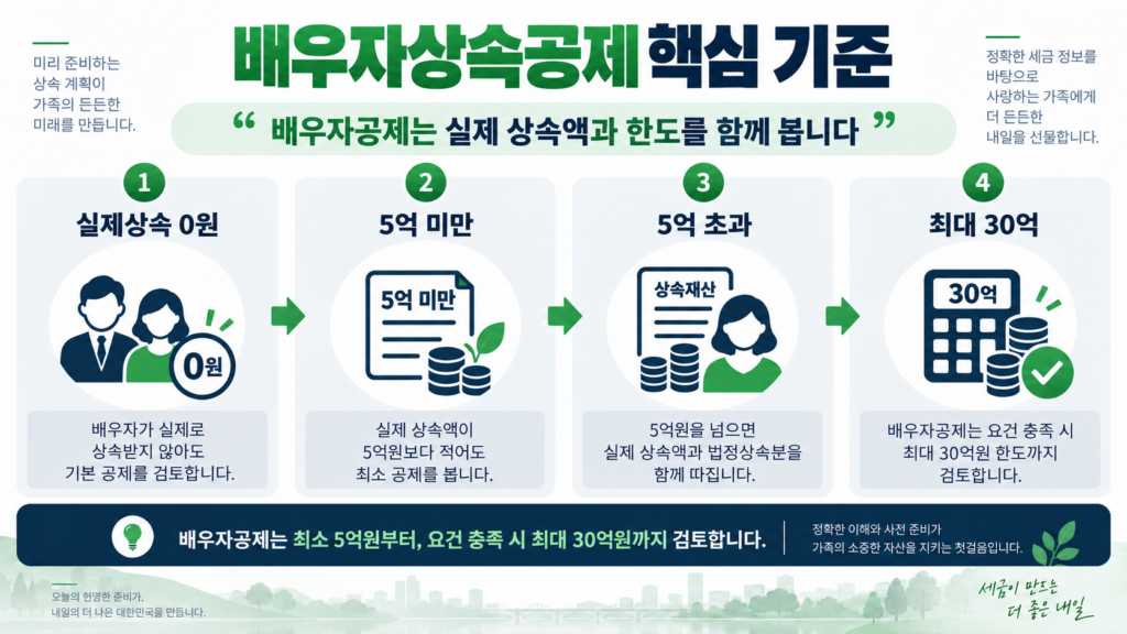 상속세 면제한도 배우자 상속공제 5억 30억 기준