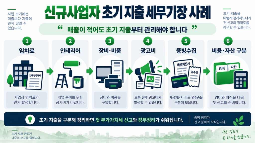 송도세무기장 신규사업자 초기 지출 세무기장 사례