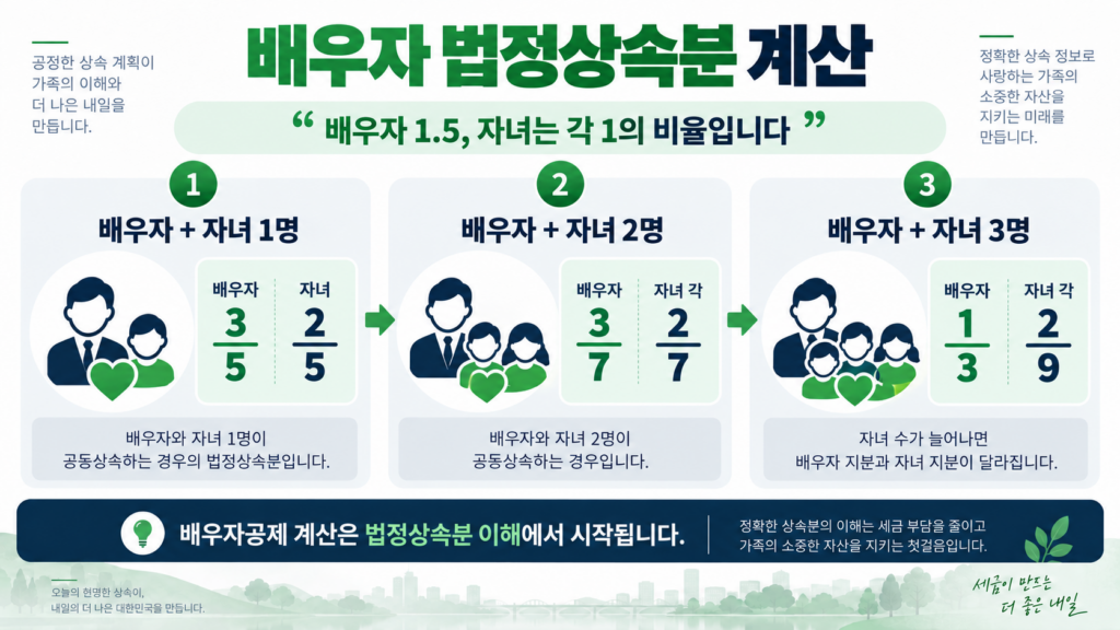배우자 상속공제 법정상속분 계산 상속세 면제한도