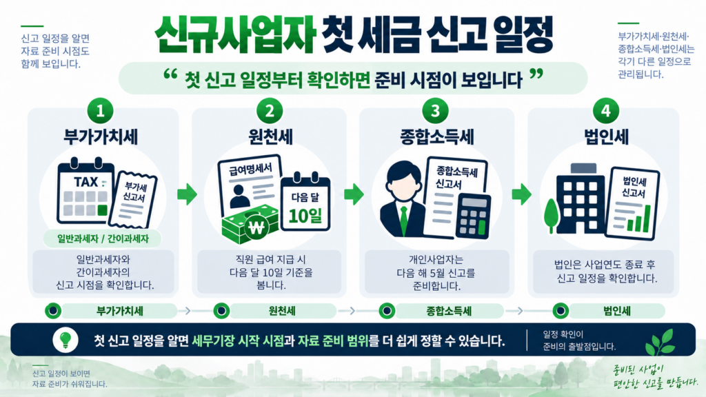 송도세무기장 신규사업자 첫 세금 신고 일정