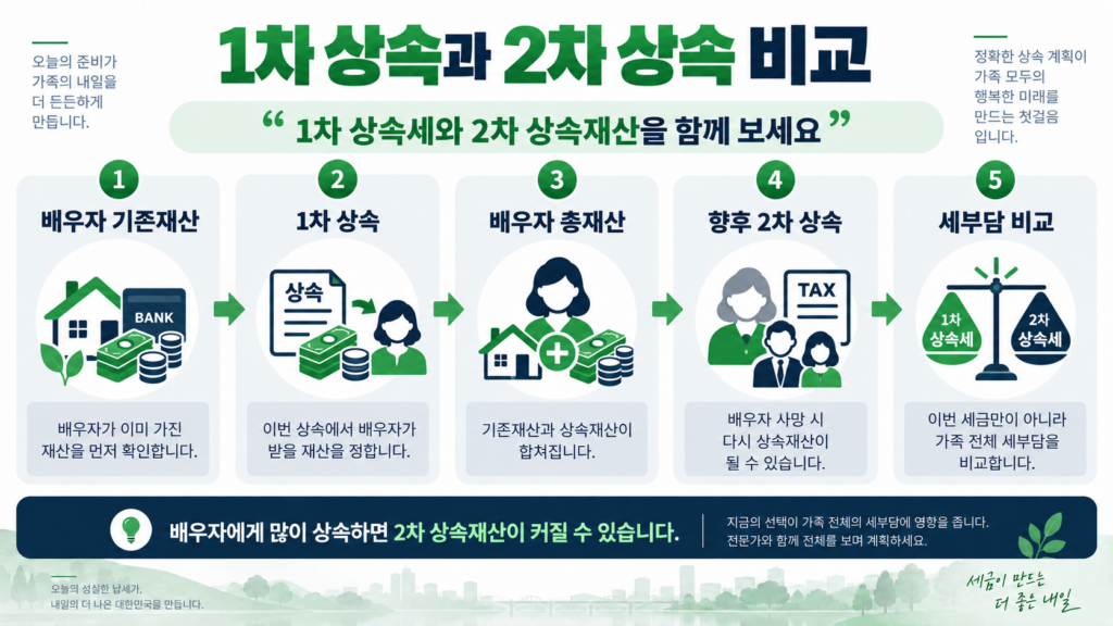 상속세 면제한도 배우자공제 1차 상속 2차 상속 비교