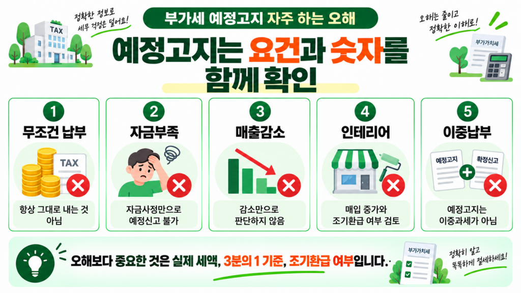 부가세 예정고지 예정신고 자주 하는 오해와 실수