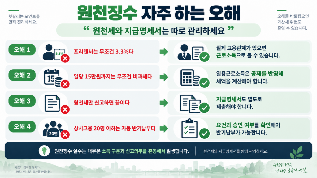 원천징수 뜻 사업자가 자주 하는 오해와 실수