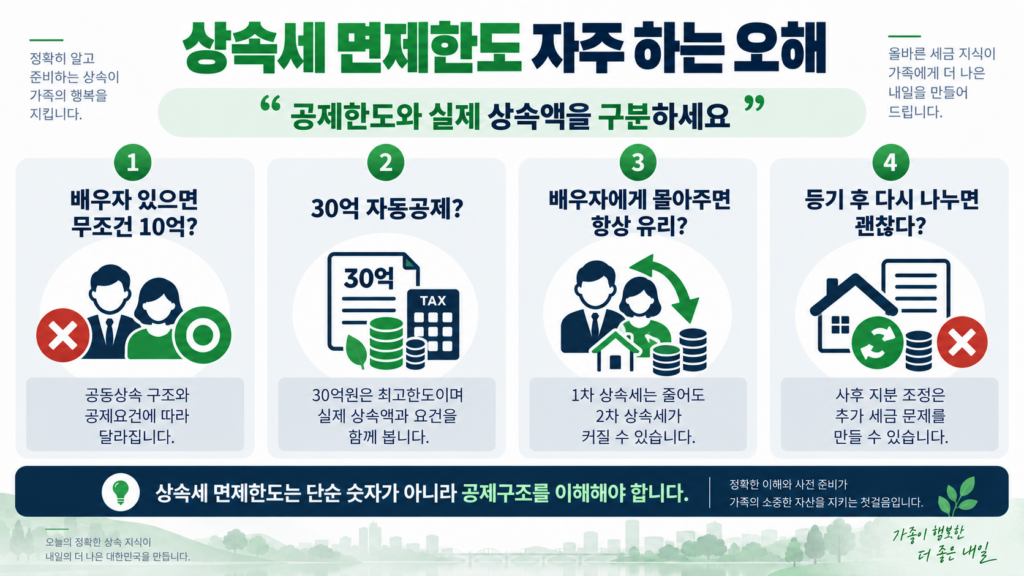 상속세 면제한도 배우자공제 자주 하는 오해