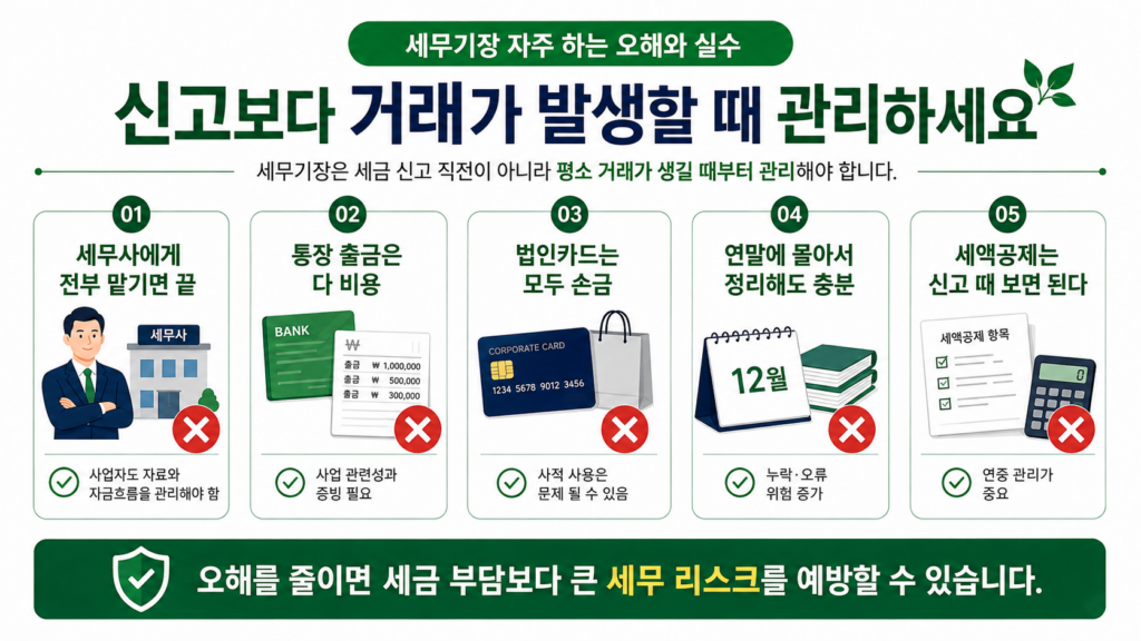 세무기장 개인 법인사업자 자주 하는 실수