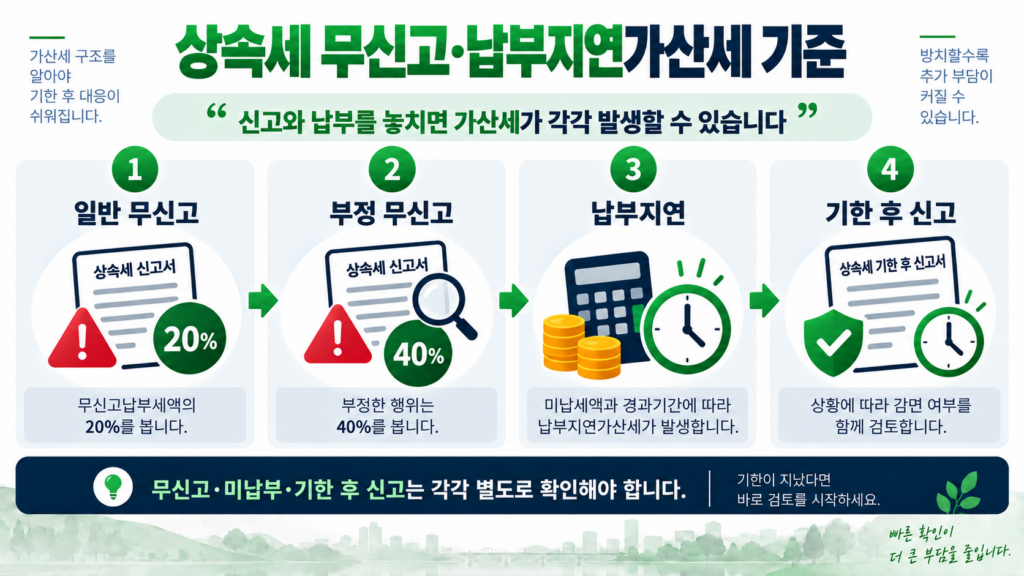 상속세 무신고 가산세 납부지연가산세 기준