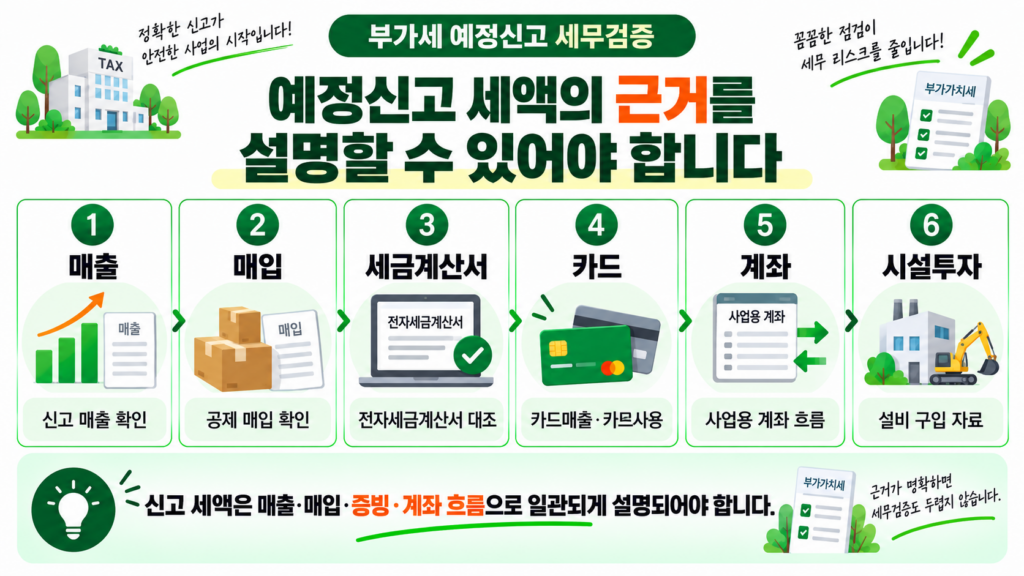 부가세 예정신고 국세청 매출 매입 증빙 확인사항