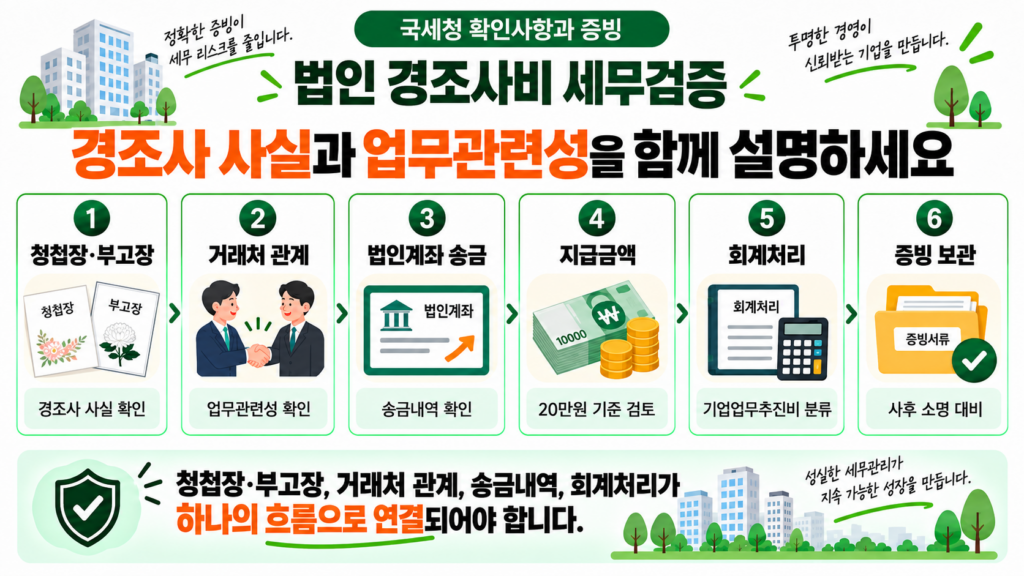 법인 경조사비 국세청 확인사항과 증빙