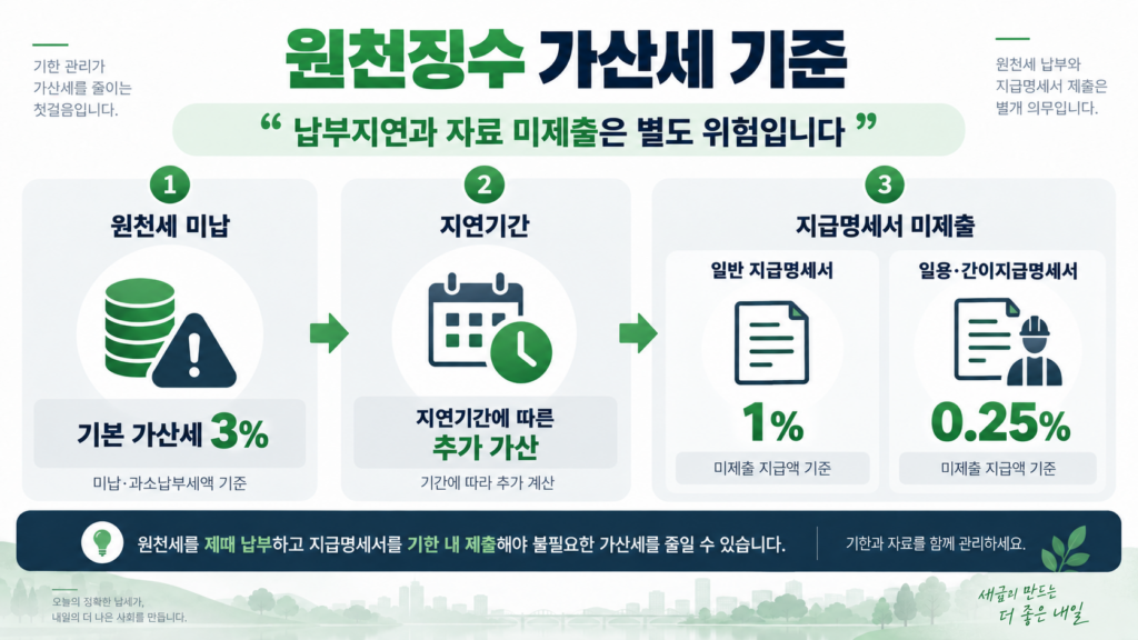 원천징수 가산세 지급명세서 미제출 기준