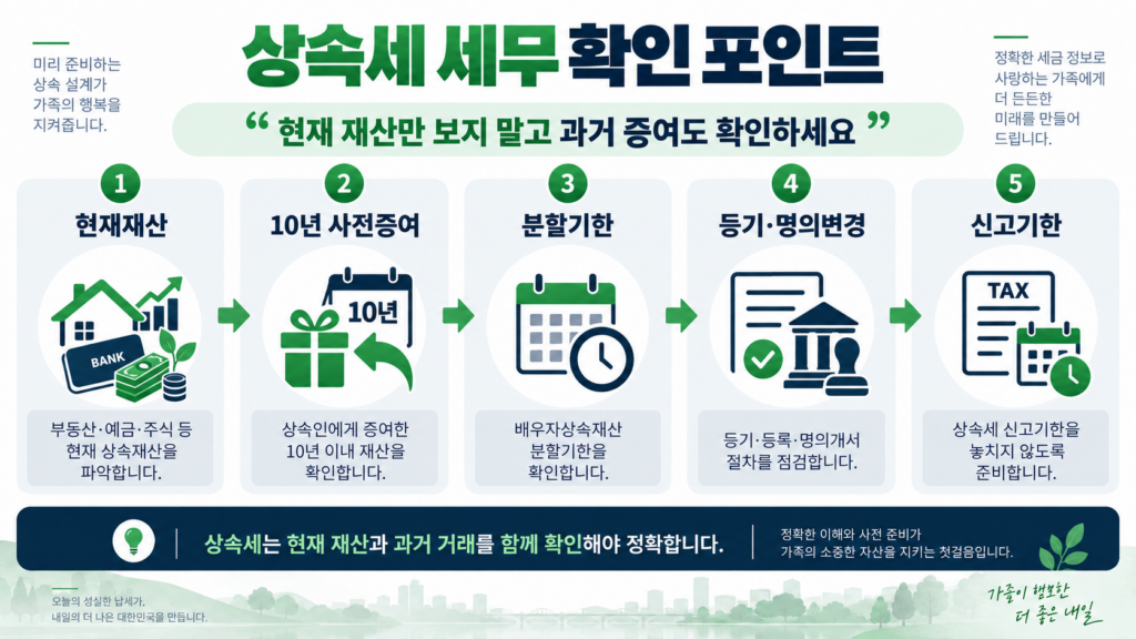 상속세 면제한도 사전증여 10년 배우자 분할기한 확인사항