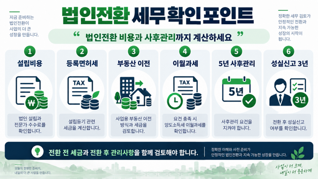개인사업자 법인전환 비용 이월과세 성실신고 확인사항