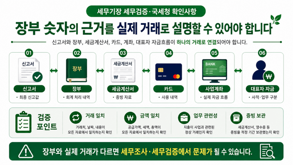 세무기장 국세청 확인사항 장부 증빙 자금흐름