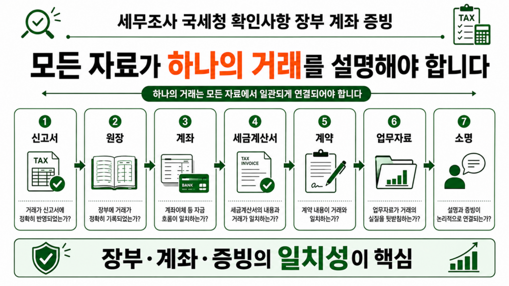 세무조사 국세청 확인사항 장부 계좌 증빙