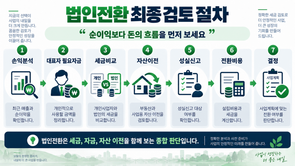 개인사업자 법인전환 시점 최종 검토 절차