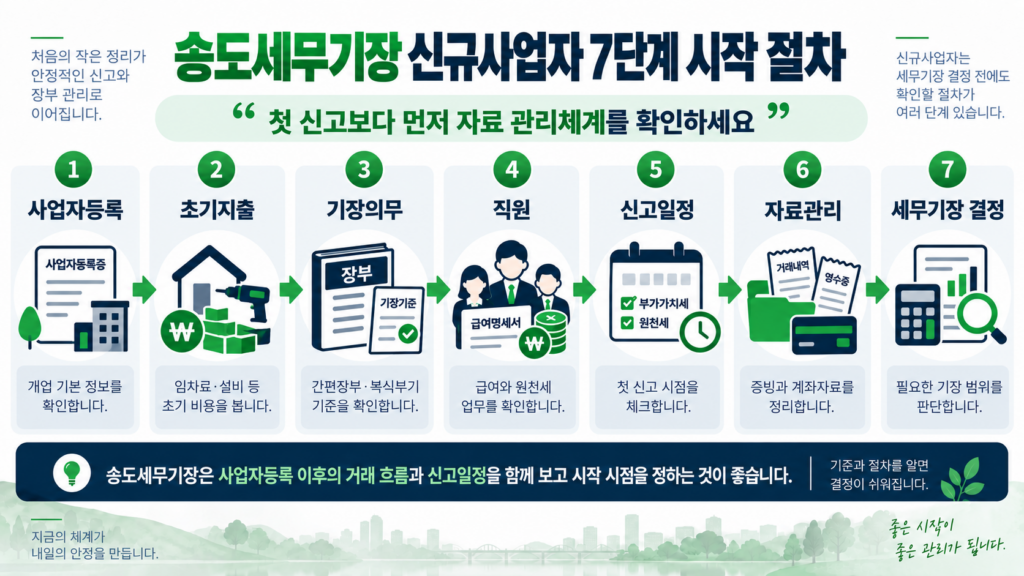 송도세무기장 신규사업자 시작 시점 최종 절차