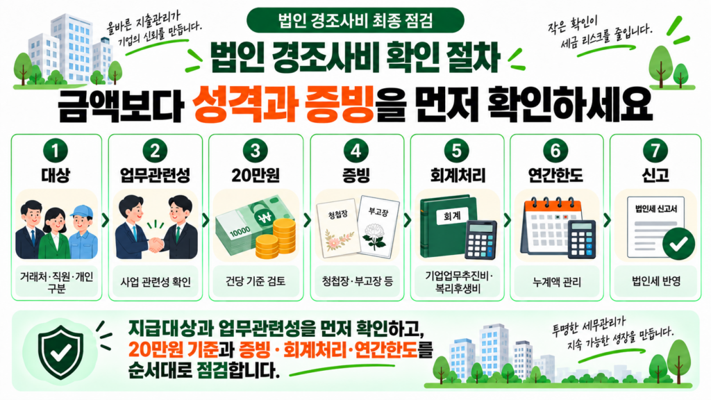 법인 경조사비 한도 증빙 최종 확인 절차