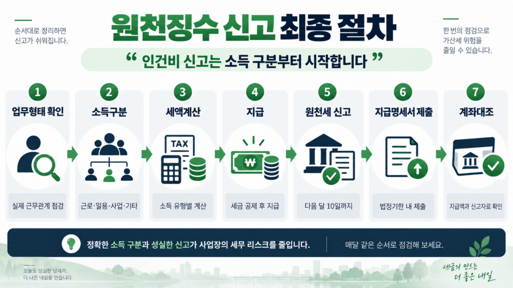 원천징수 뜻 사업자 인건비 신고 최종 절차