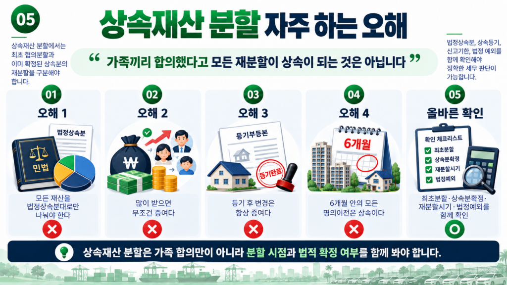 상속재산 분할 법정상속분 재분할 증여세 신고기한 자주 하는 오해