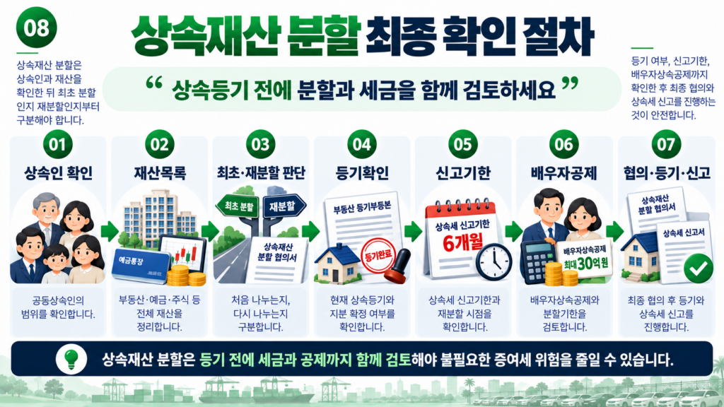 상속재산 분할 상속등기 증여세 배우자상속공제 최종 절차