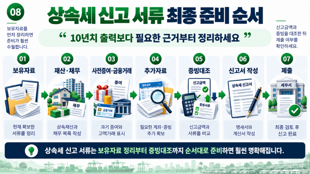 상속세 신고 서류 계좌내역 증빙 최종 준비 절차